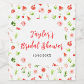 Watermelon and Pomegranate Bridal Shower Wijn Etiket (Enkel label)