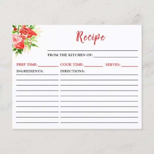 Watermelon and Pomegranate Recipe Card (Voorkant)