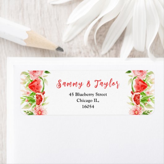 Watermelon and Pomegranate Wedding Etiket (Insitu)