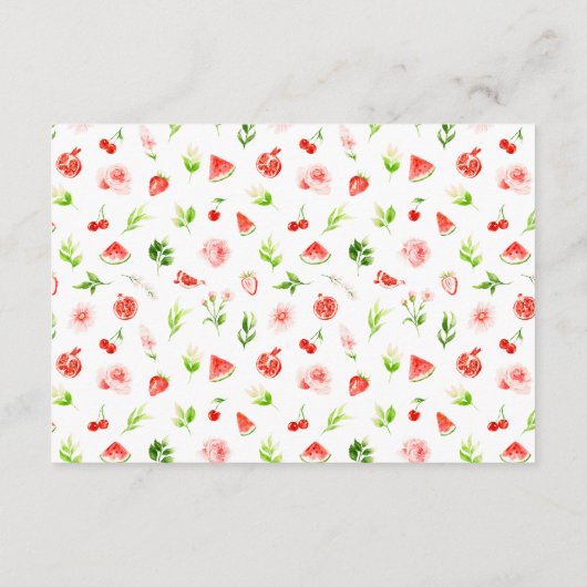 Watermelon and Pomegranate Wedding Honeymoon Fund Informatiekaartje (Achterkant)