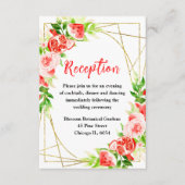 Watermelon and Pomegranate Wedding Reception Informatiekaartje (Voorkant)