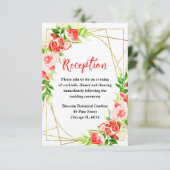 Watermelon and Pomegranate Wedding Reception Informatiekaartje (Staand voorkant)