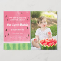 Watermelon Anniversaire Invitation Melon fête été