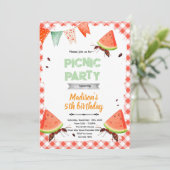 Watermelon ant picnic party invitation (Debout devant)