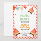 Watermelon ant picnic party invitation (Devant / Derrière)