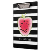 Watermelon Apple Stripes Personaliste leraar Klembord (Links)