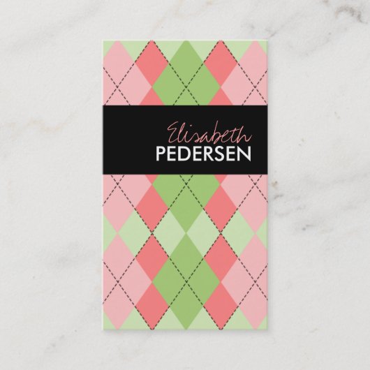 Watermelon Argyle Visitekaartjes (Voorkant)