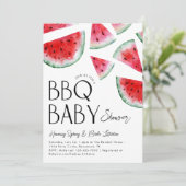 Watermelon Baby Q Baby shower Invitation (Debout devant)