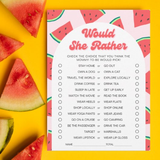 Watermelon Baby shower préférerait-elle la carte d