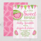 Watermelon Baby Sprinkle Invitation Invitation (Devant / Derrière)