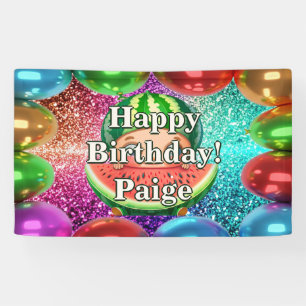 Watermelon Bannière d'anniversaire personnalisées