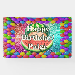 Watermelon Bannière d'anniversaire personnalisées
