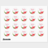 Watermelon Birthday Bedankt Ronde Sticker (Vel)