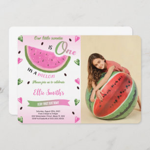Watermelon Birthday Fotouitnodiging Kaart