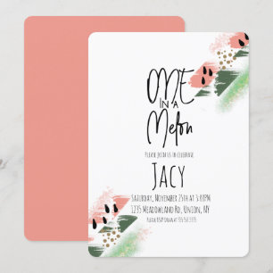 Watermelon Birthday Girl Faux Glitter Painterly Kaart