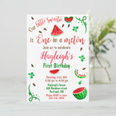 Watermelon birthday invitation Girl first birthday (Debout devant)