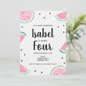 Watermelon Birthday Invitation Kaart (Staand voorkant)