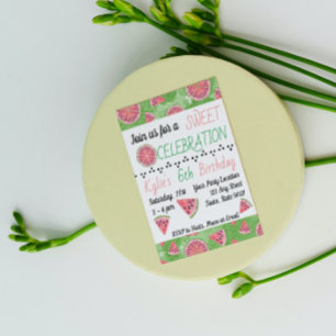 Watermelon Birthday Invitation Kaart