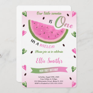 Watermelon Birthday Invitation Kaart