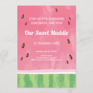 Watermelon Birthday Invitation Melon Kaart