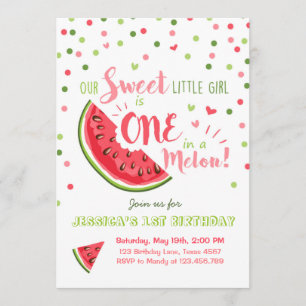 Watermelon Birthday Invitation Melon Summer Party Kaart