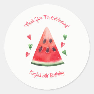 Watermelon Birthday Invitations Ronde Sticker