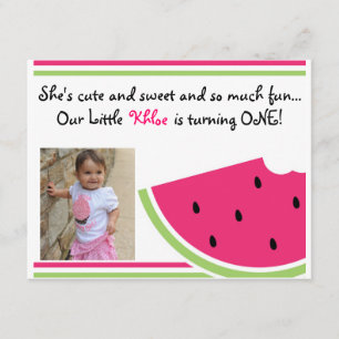 Watermelon Birthday Invite Kaart