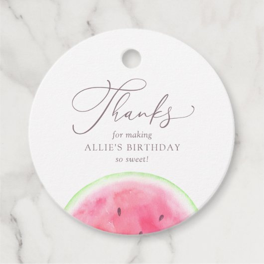 Watermelon Birthday Party Bedankjes Labels (Voorkant)