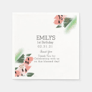 Watermelon Birthday Party Brush Strokes Painterly Servet