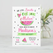 Watermelon Birthday Party Invitation Kaart (Staand voorkant)