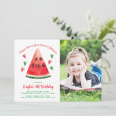 Watermelon Birthday Photo Invitation (Debout devant)