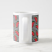 Watermelon Black & White Stripes Pattern Extra Grote Beker (Achterkant)
