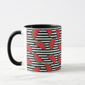 Watermelon Black & White Stripes Pattern Mok (Links)