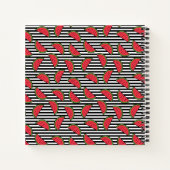 Watermelon Black & White Stripes Pattern Notitieboek (Achterkant)