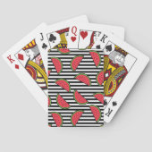 Watermelon Black & White Stripes Pattern Pokerkaarten (Achterkant)