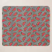 Watermelon Black & White Stripes Pattern Sherpa Deken (Voorkant (horizontaal))
