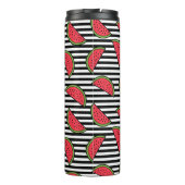 Watermelon Black & White Stripes Pattern Thermosbeker (Achterkant)