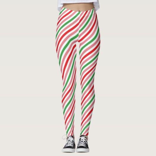 Watermelon Candy Cane Pattern Leggings (Voorkant)