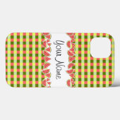 Watermelon Check Classic Name iPad Mini coque (Verso (horizontal))