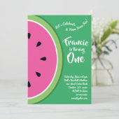 Watermelon Coloré 1er Anniversaire Cute Invitation (Debout devant)