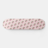 Watermelon Doodles Motif Pink Skateboard (Horz)