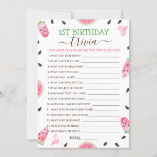 Watermelon Een In Een Meloen 1e Verjaardag Trivia Feestdagenkaart