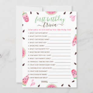 Watermelon Een In Een Meloen 1e Verjaardag Trivia Feestdagenkaart