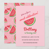 watermelon été fête d'anniversaire invitation (Devant / Derrière)