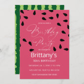 watermelon été fête d'anniversaire invitation (Devant / Derrière)