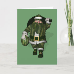 Watermelon Farmer Santa Claus Feestdagen Kaart
