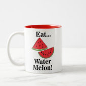 Watermelon Funny Summer Fruit Tweekleurige Koffiemok (Links)