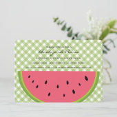 Watermelon Gingham Picnic Kaart (Staand voorkant)