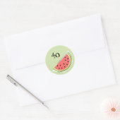 Watermelon Green Slice Age 40 sticker rond (Envelop)