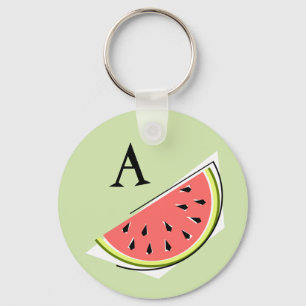 Watermelon Green Slice Monogram sleutelhanger